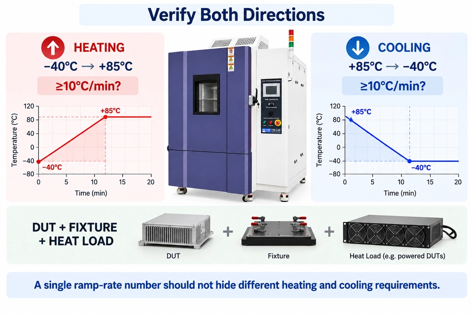 environmental chamber heating rate versus cooling rate